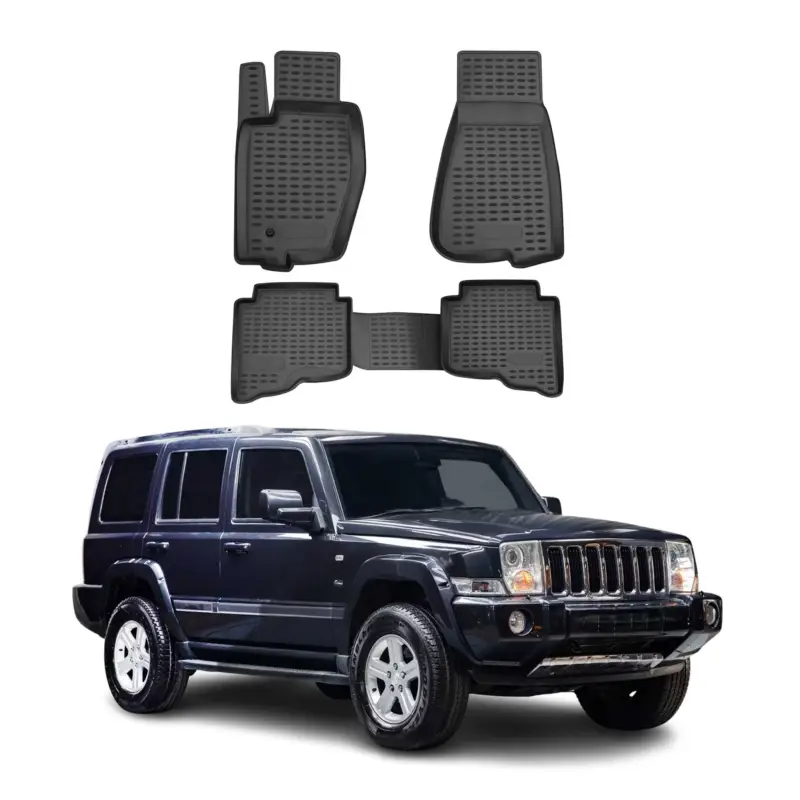 OMAC Gummimatten Fußmatten für Jeep Commander 2005-2010 TPE Automatte Schwarz 4x Sonderaktion