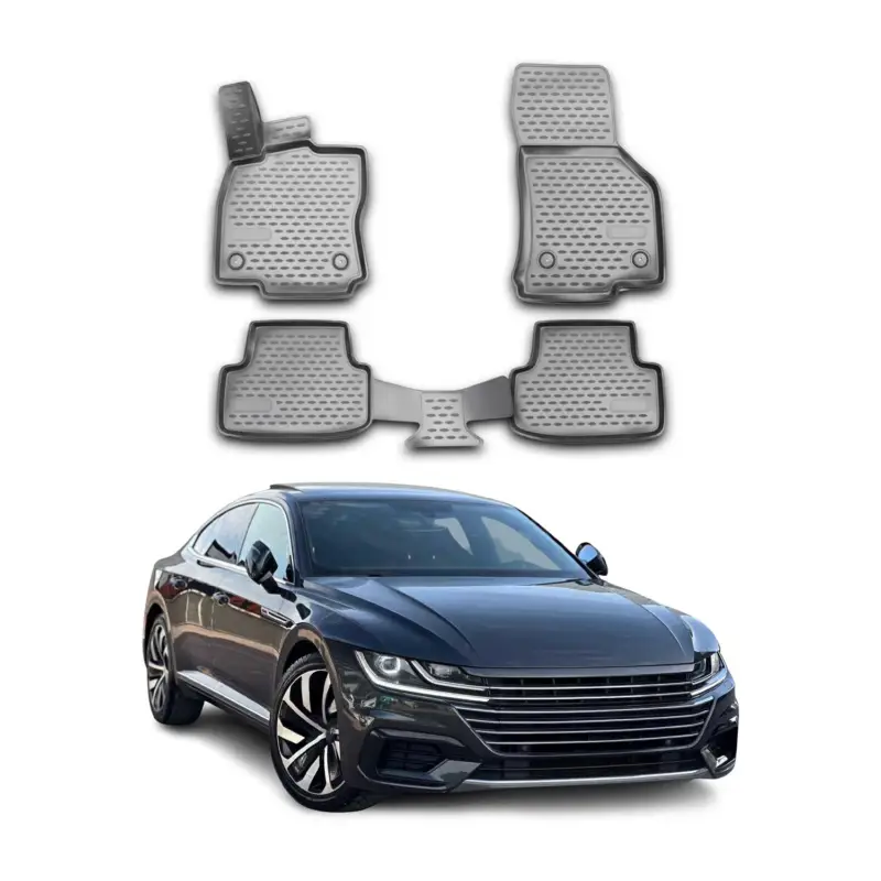 Billig OMAC Gummimatten Fußmatten für VW Arteon 2017-2024 TPE Automatten Grau 4x