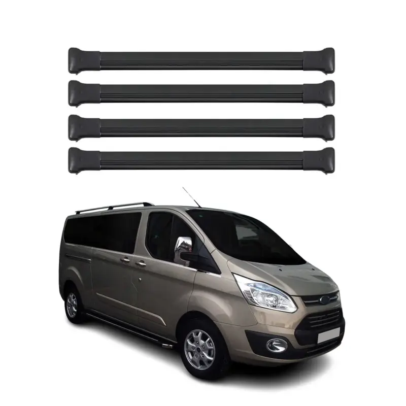 Wochenendangebot Dachträger für Ford Transit Custom / Tourneo Custom 2012-23 75kg Alu Schwarz 4x