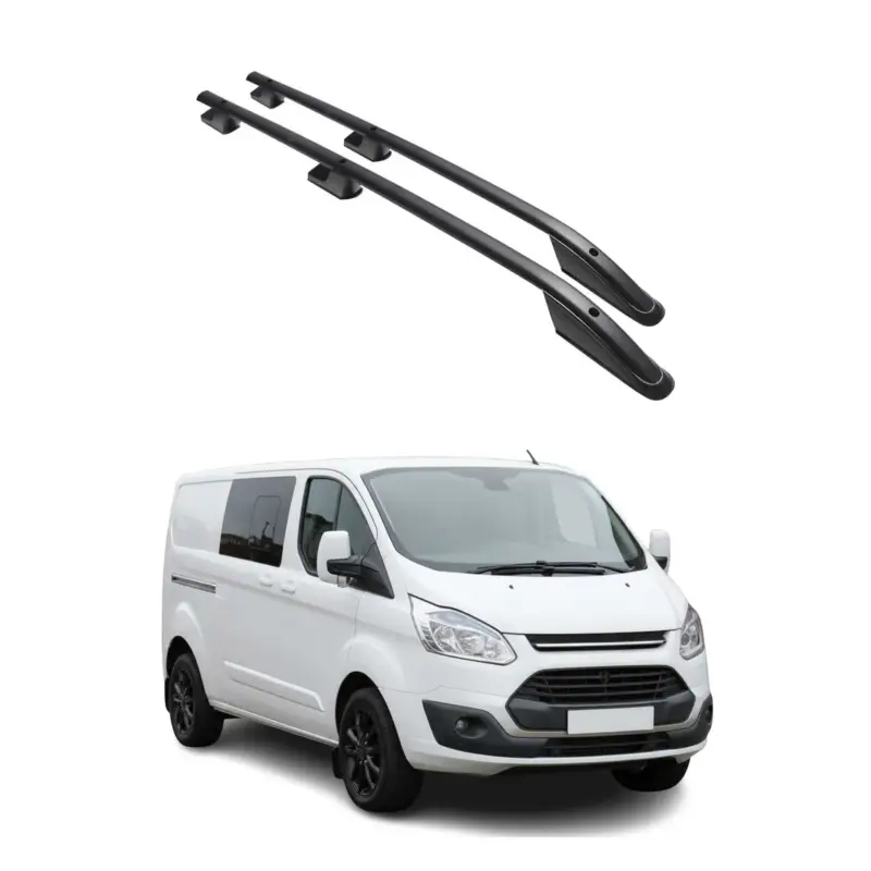 Zertifiziert Dachreling für Ford Transit Tourneo Custom 2012-2024 L2 Langer ABE Schwarz Alu