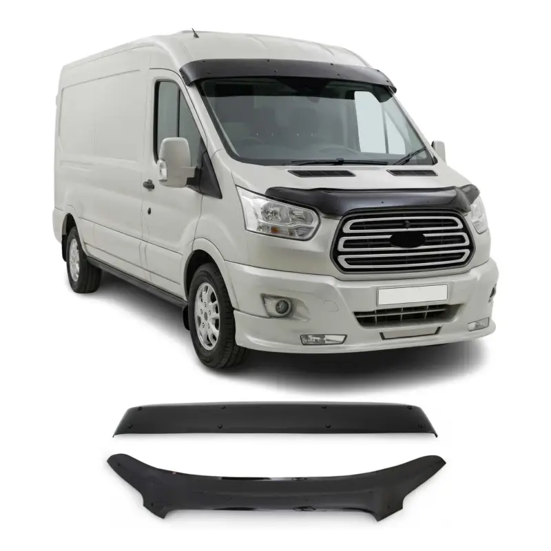 Schneller Versand Sonnenblende Motorhaube Deflektor Set für Ford Transit 2015-2019 Pre-FL Acryl 2x
