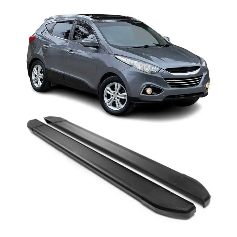 Alu Seitenschweller Trittbretter für Hyundai ix35 2010-2015 Schwarz 2tlg Markenprodukt