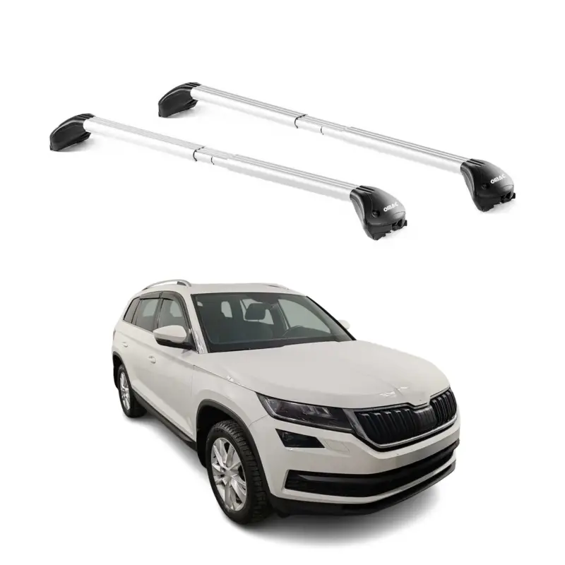 Echt Dachträger Grundtäger für Skoda Kodiaq 2016-2024 5 tür 100kg Alu Silber 2x ABE