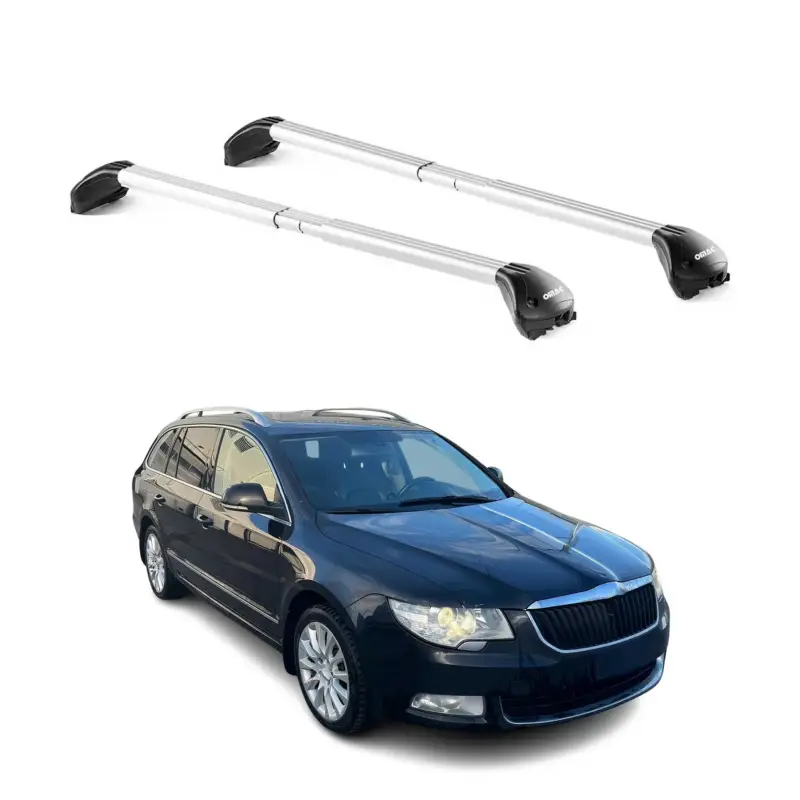 Dachträger für Skoda Super Kombi 2008-2023 5 tür 100kg Alu Silber 2x ABE Preis Gesenkt