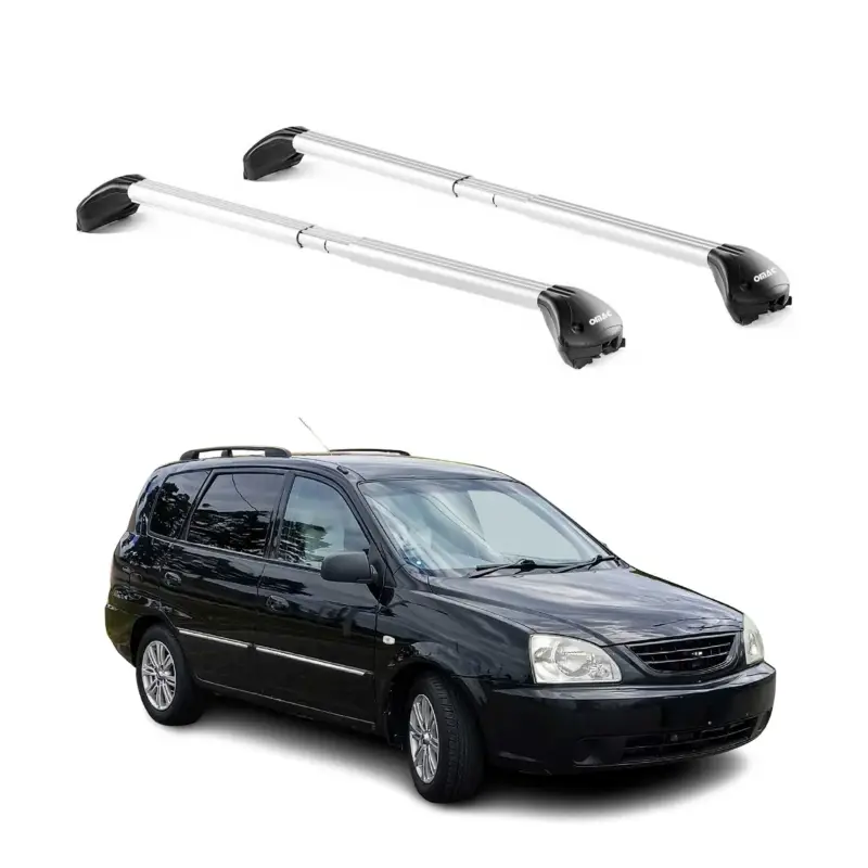 Schnäppchen Dachträger Grundtäger für Kia Carens 2002-2006 100kg Aluminium Silber 2 tlg ABE