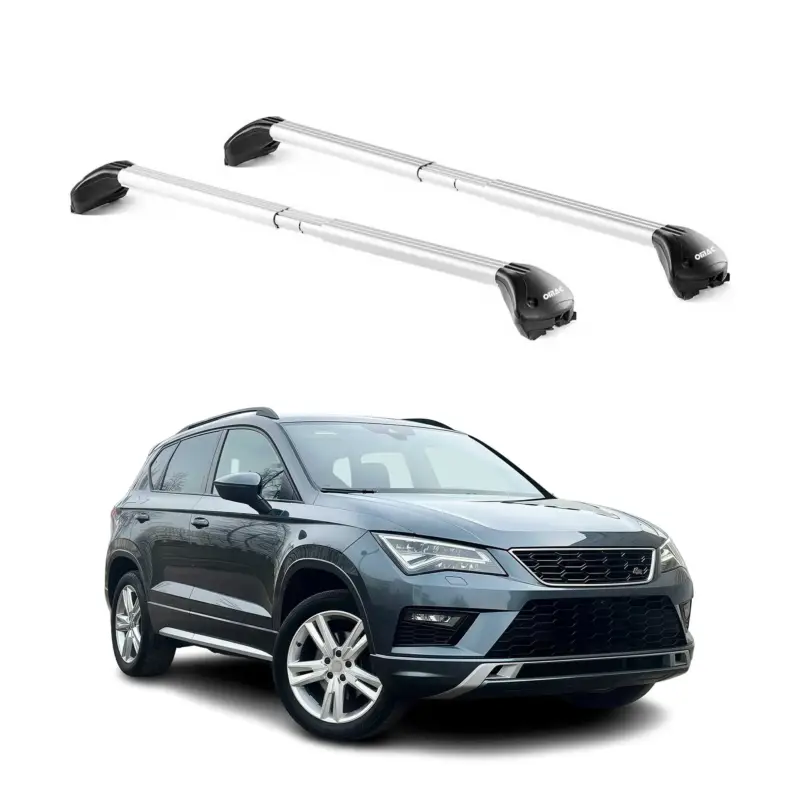 Neue Ware Dachträger Grundtäger für Seat Ateca 2016-2026 5 tür 100kg Alu Silber 2 tlg ABE