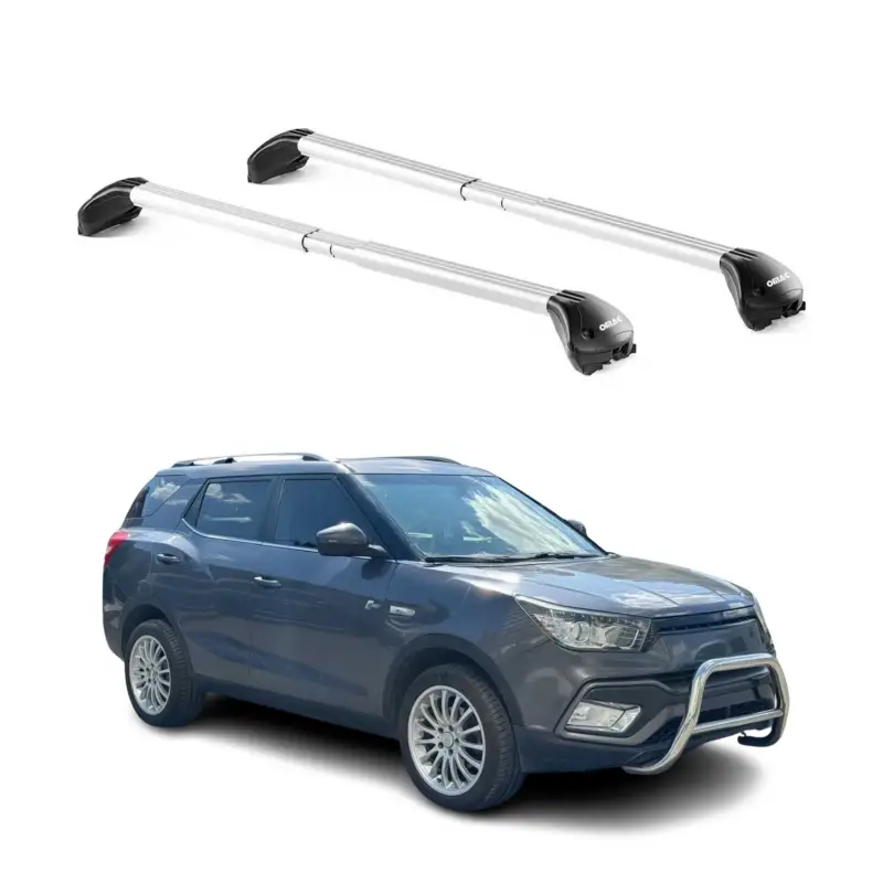 Geprüft Dachträger Grundtäger für SsangYong XLV 2016-2021 5 tür 100kg Alu Silber 2x ABE