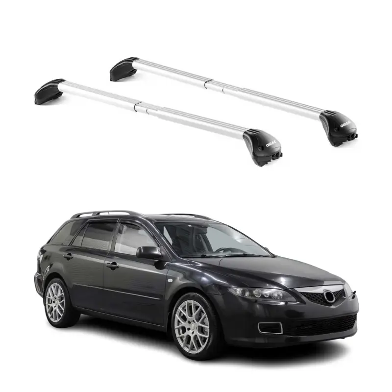 Dachträger Grundtäger für Mazda 6 Kombi 2002-2026 100kg Alu Silber 2 tlg ABE Sonderangebot