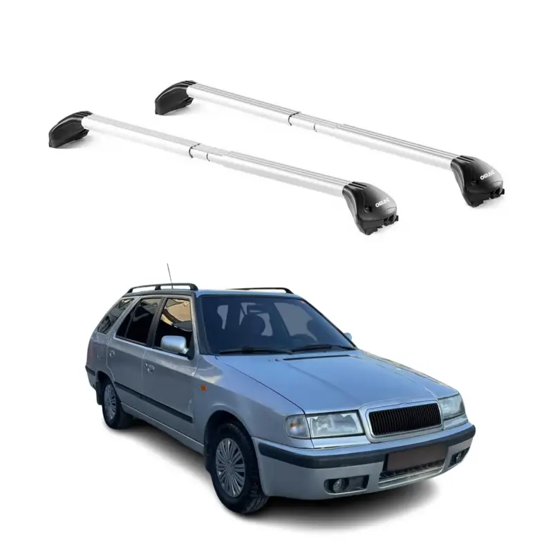Billig Dachträger für Skoda Felicia Kombi 1995-2001 5 tür 100kg Alu Silber 2x ABE