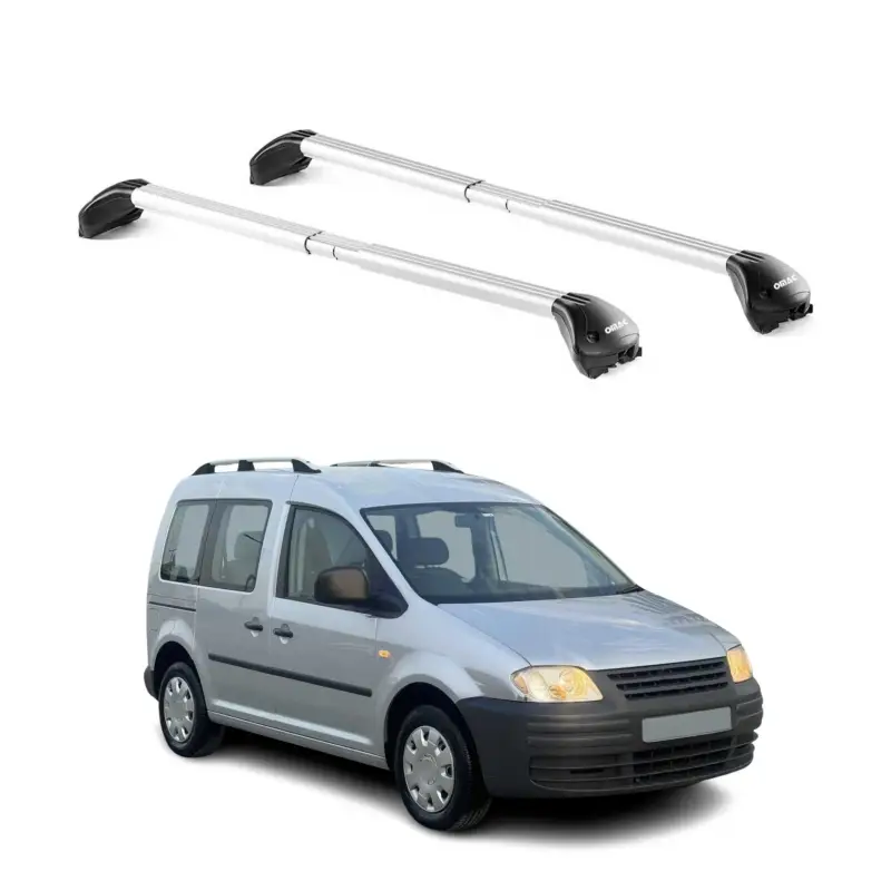 Nur Für Kurze Zeit Dachträger Grundtäger für VW Caddy 2004-2020 3-5 tür 100kg Alu Silber 2 tlg ABE