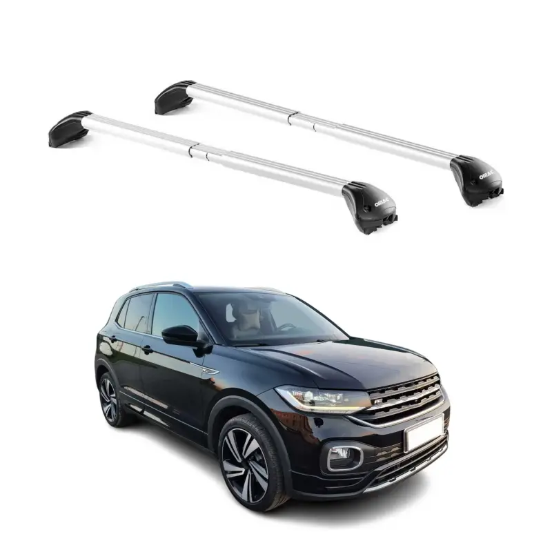 Preisreduziert Dachträger Grundtäger für VW T-Cross 2019-2026 100kg Aluminium Silber 2x ABE