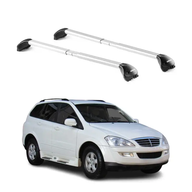 Dachträger Grundtäger für Ssangyong Kyron 2005-2014 5 tür 100kg Alu Grau 2x ABE Neu Im Sortiment