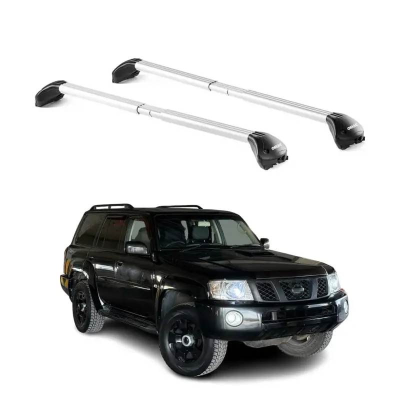 Expressversand Dachträger Grundtäger für Nissan Patrol Y61 1997-2010 5 tür 100kg Alu Silber ABE
