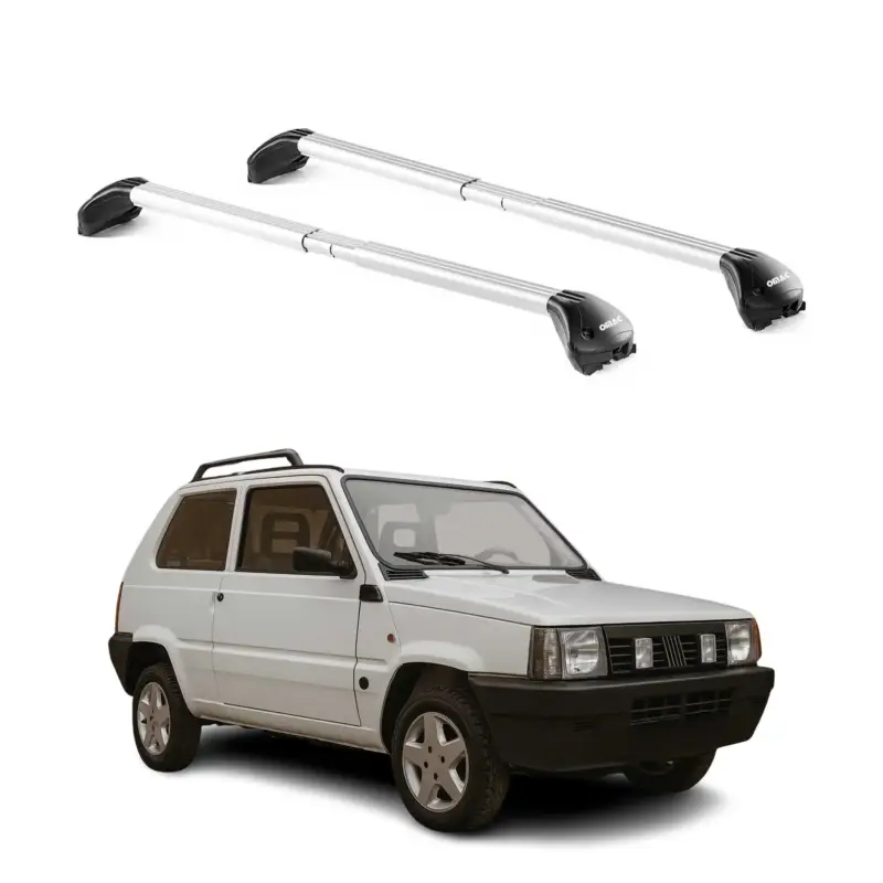 Rabatt Dachträger Grundtäger für Fiat Panda I 1999-2003 3 tür 100kg Alu Silber 2x ABE