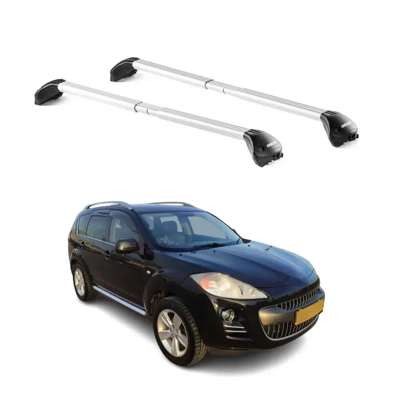 Billig Dachträger Grundtäger für Peugeot 4007 2007-2012 5 tür 100kg Alu Silber 2x ABE