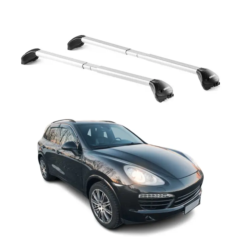Neue Ware Dachträger Grundtäger für Porsche Cayenne 2010-2018 5 tür 100kg Alu Grau 2x ABE