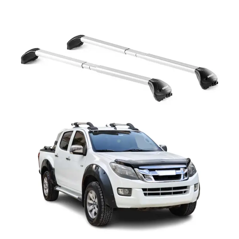 Sonderaktion Dachträger Grundtäger für Isuzu D-Max 2012-2019 4 tür 100kg Alu Silber 2 tlg ABE