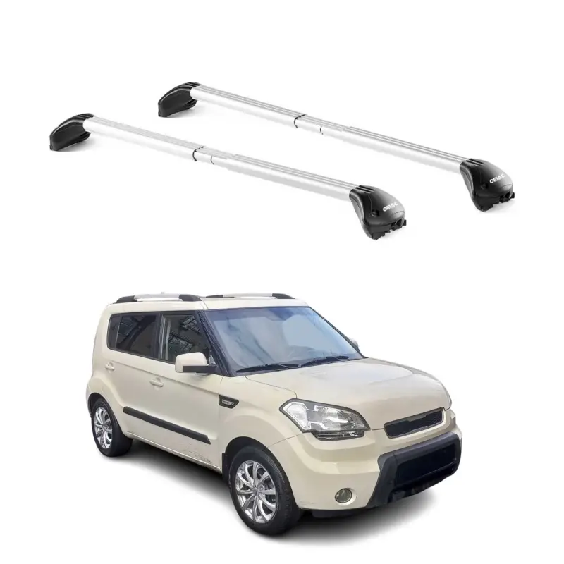 Dachträger Grundtäger für Kia Soul 2008-2013 5 tür 100kg Alu Silber 2 tlg ABE Finale Aktion