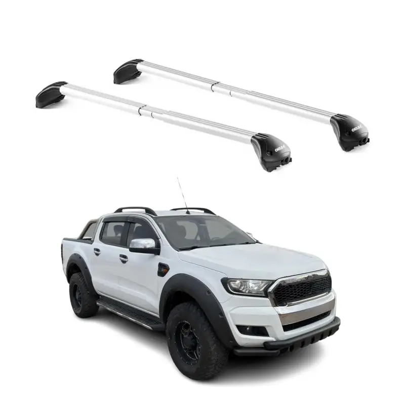 Dachträger Grundtäger für Ford Ranger 2011-2022 4 tür 100kg Alu Silber 2 tlg ABE Bestpreis