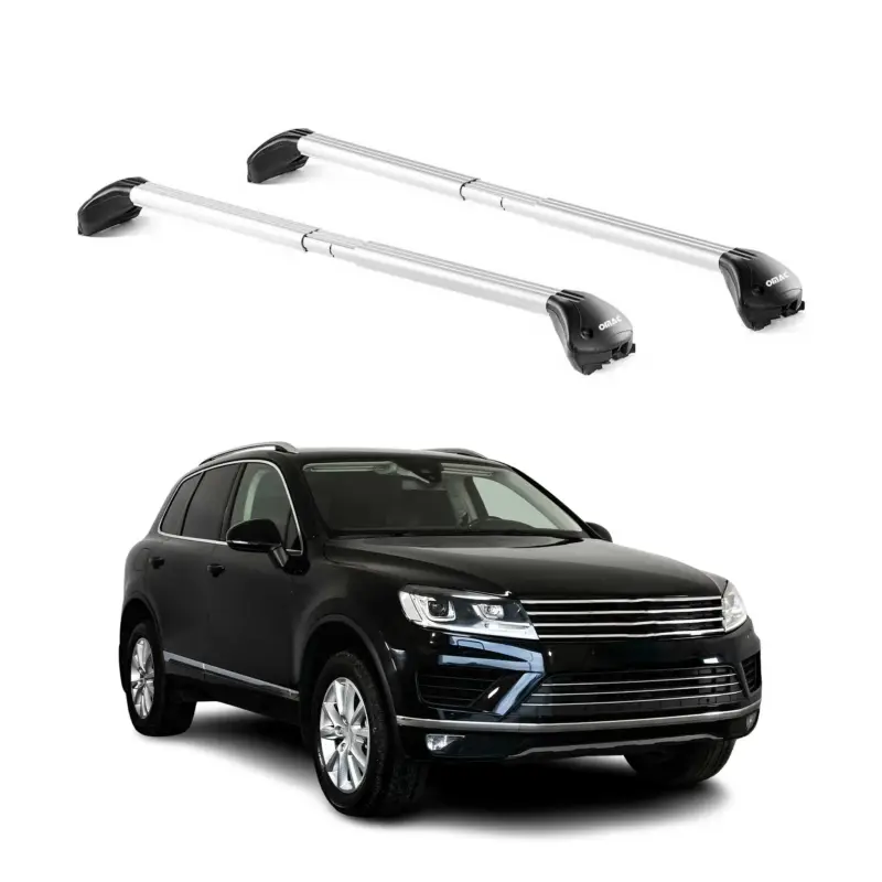 Dachträger Grundtäger für VW Touareg mk2 2010-2018 5 tür 100kg Alu Silber 2x ABE Schneller Versand