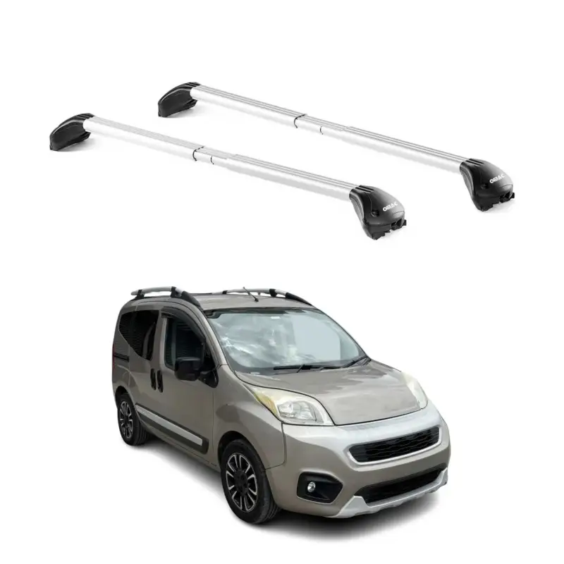 Dachträger Grundtäger für Fiat Qubo 2007-2024 5 tür 100kg Alu Silber 2 tlg ABE Jetzt Kaufen