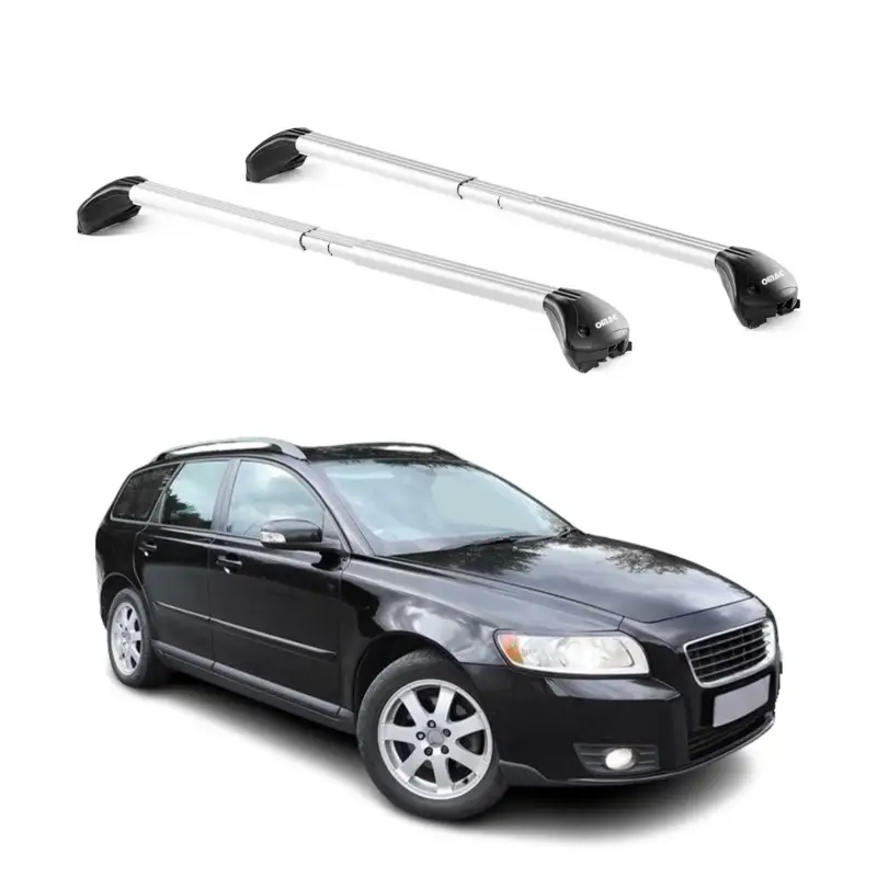 Dachträger Grundtäger für Volvo V50 2004-2012 5 tür 100kg Alu Silber 2 tlg ABE Bestpreis