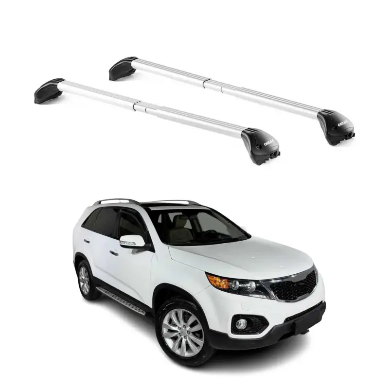 Dachträger Grundtäger für Kia Sorento 2009-2014 100kg Aluminium Silber 2 tlg ABE Sonderangebot