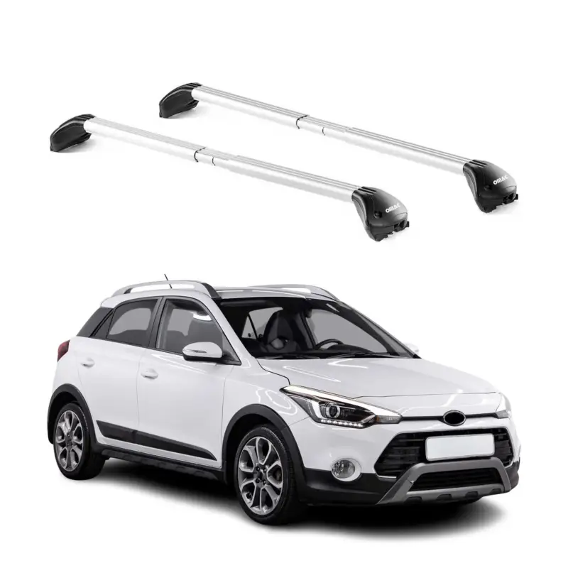 Online Kaufen Dachträger für Hyundai i20 Active GB 2015-2020 5 tür 100kg Alu Silber 2x ABE