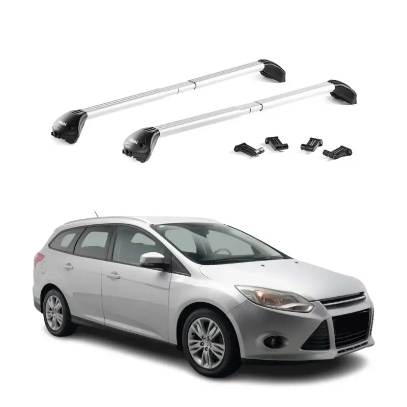 Dachträger Grundtäger für Ford Focus III Kombi 2011-2018 100kg Alu Silber 2x ABE Preisreduziert