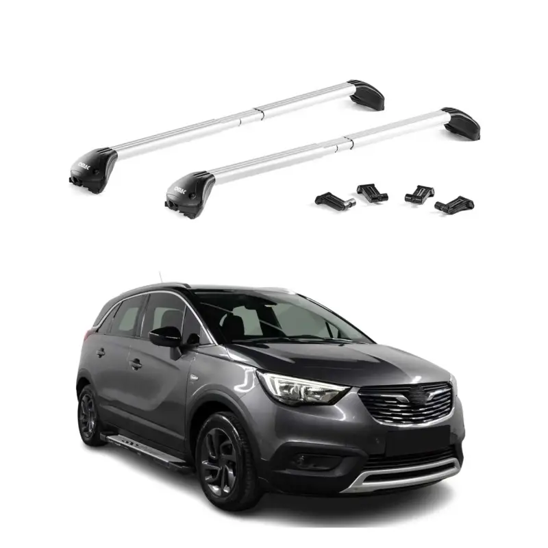 Kracherpreis Dachträger für Opel Crossland X / Grandland X 2017-2024 100kg Alu Silber 2x ABE