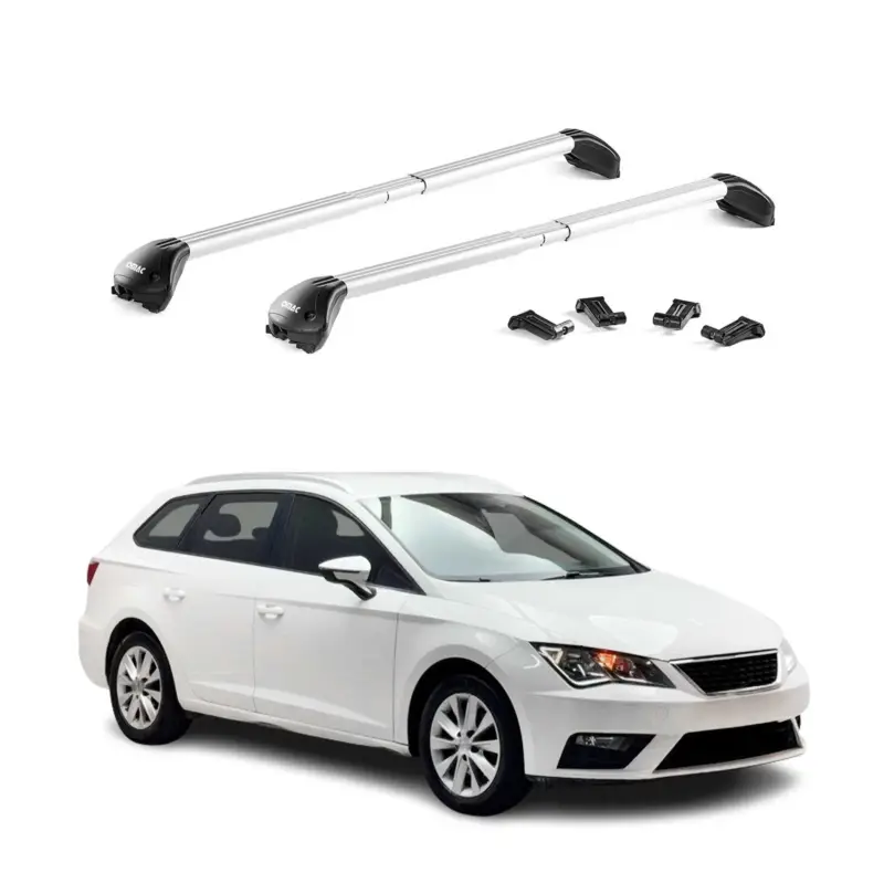 Sichere Zahlung Dachträger Grundtäger für Seat Leon Kombi 2012-2026 100kg Alu Silber 2x ABE