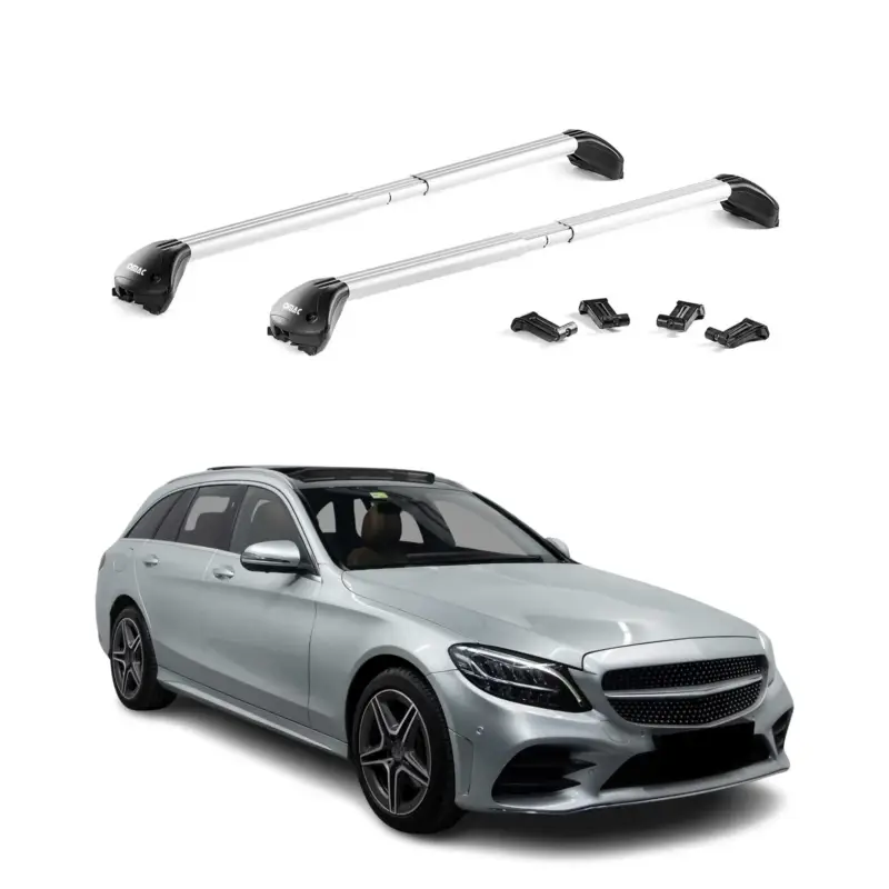 Dachträger für Mercedes C Klasse S205 Kombi 2015-2021 100kg Alu Silber 2x ABE Top-Seller