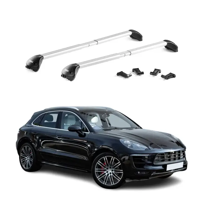 Günstig Dachträger Grundtäger für Porsche Macan 2015-2026 100kg Alu Silber 2 tlg ABE