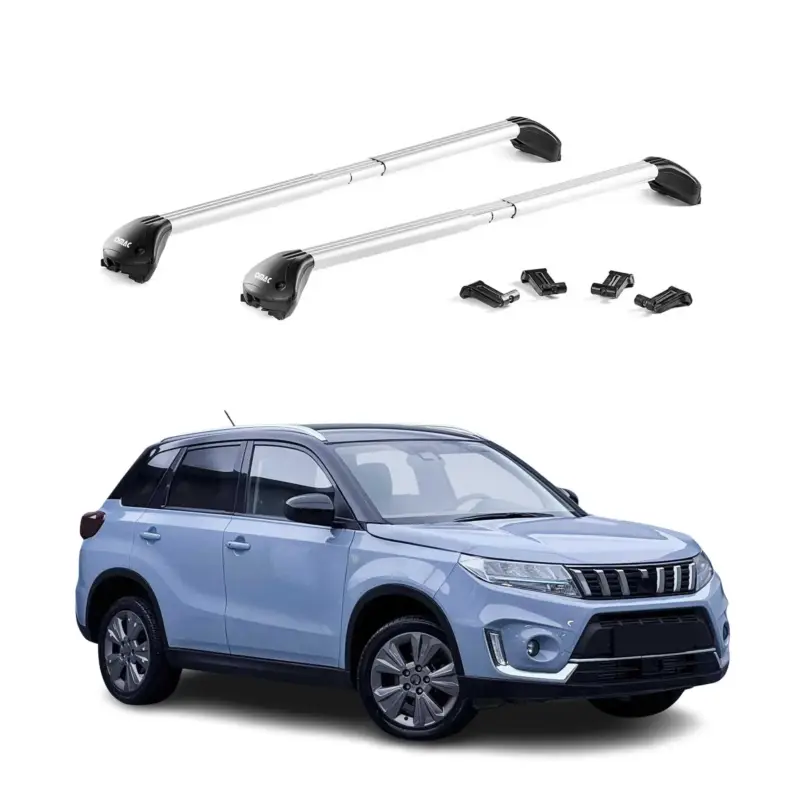 Neuheit Dachträger Grundtäger für Suzuki Vitara mk4 2015-2026 100kg Alu Silber 2 tlg ABE