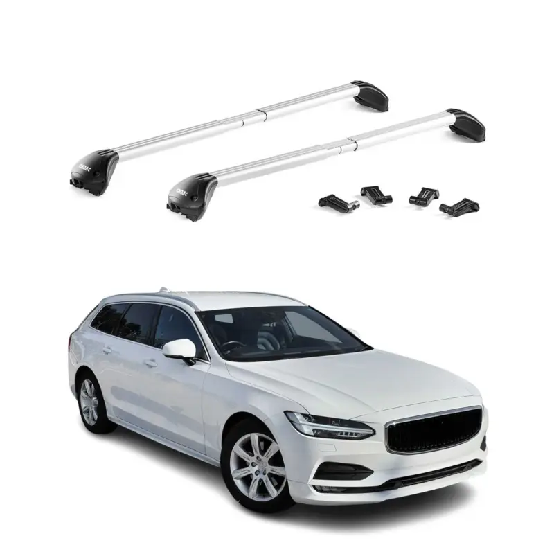 Dachträger Grundtäger für Volvo V90 2016-2025 100kg Aluminium Silber 2x ABE Neu Im Sortiment