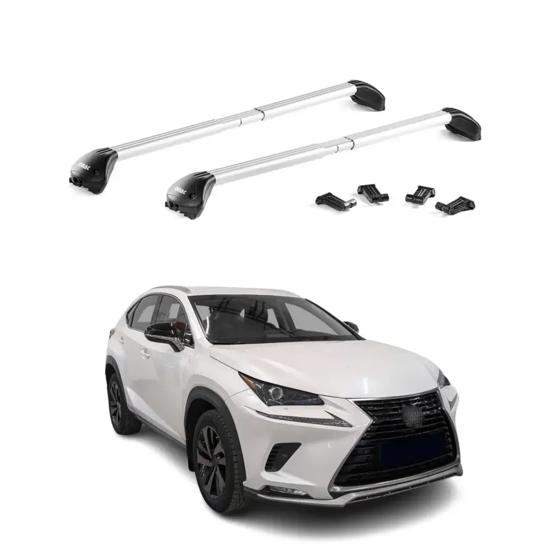 Aktuell Dachträger Grundtäger für Lexus NX AZ10 2014-2021 100kg Alu Silber 2 tlg ABE
