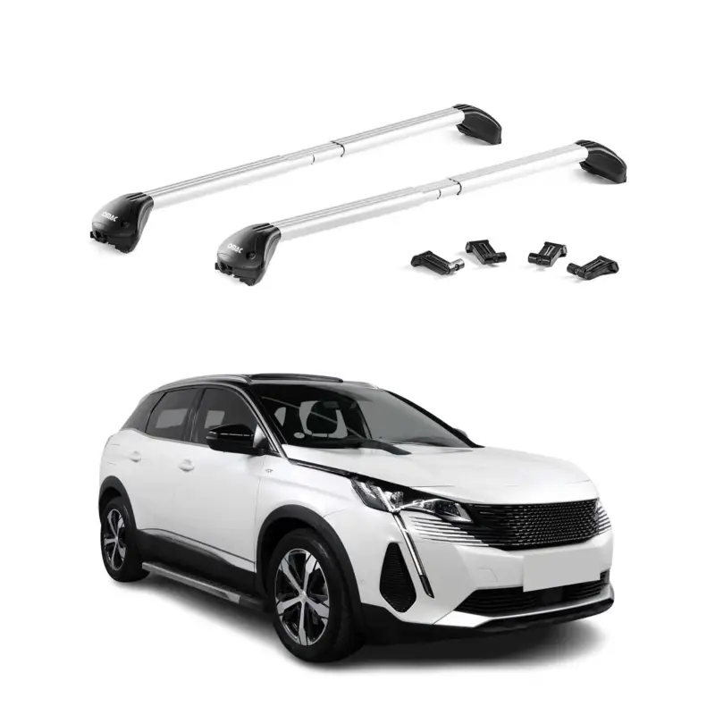 Dachträger Grundtäger für Peugeot 3008 2016-2024 100kg Alu Silber 2 tlg ABE Direkt Vom Hersteller