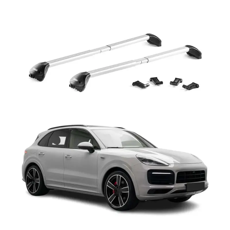 Rabatt Dachträger Grundtäger für Porsche Cayenne 2019-2026 100kg Alu Silber 2 tlg ABE