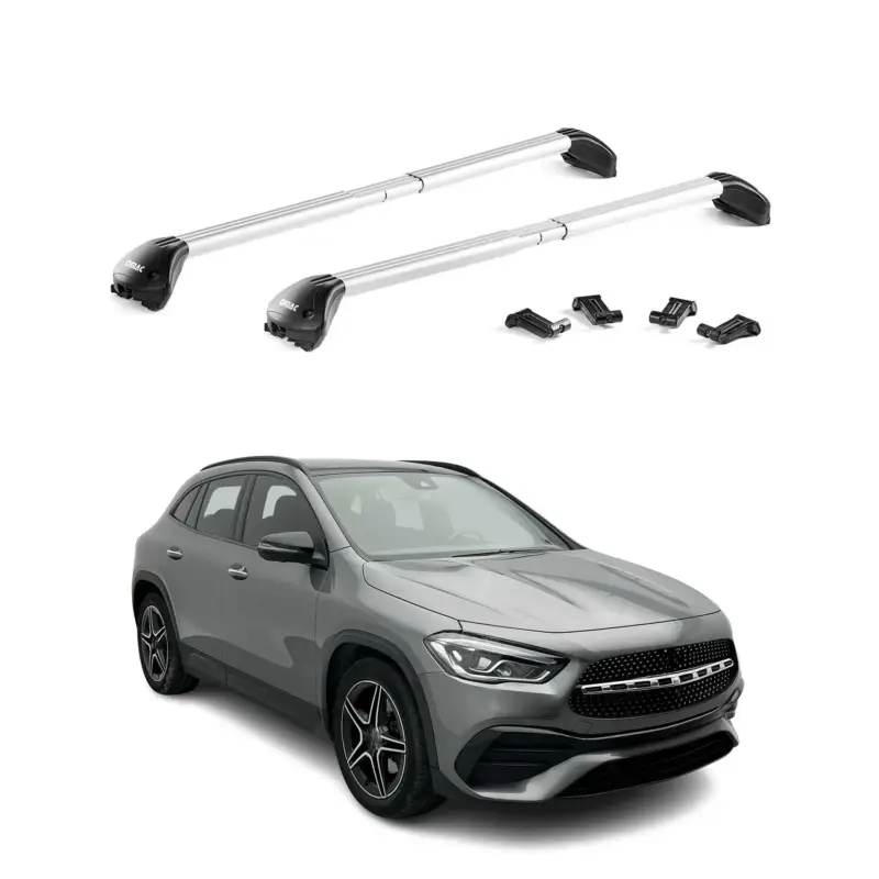 Sofort Bestellen Dachträger Grundtäger für Mercedes GLA H247 2020-2026 100kg Alu Silber 2 tlg ABE