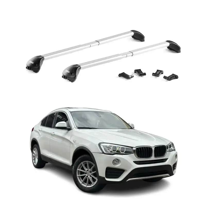 Dachträger Grundtäger für BMW X4 F26 2014-2018 100kg Aluminium Silber 2 tlg ABE Expressversand