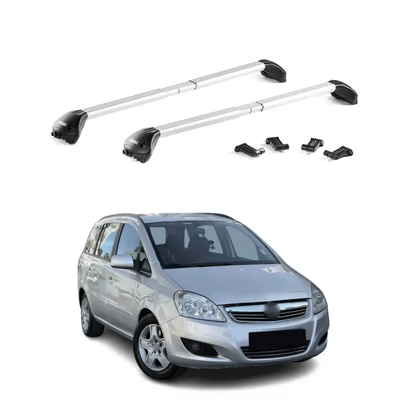 Echt Dachträger Grundtäger für Opel Zafira B 2007-2014 100kg Alu Silber 2 tlg ABE