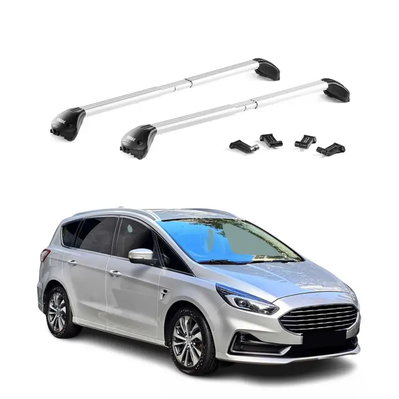 Abverkauf Dachträger Grundtäger für Ford S-Max II 2015-2023 100kg Aluminium Silber ABE 2x