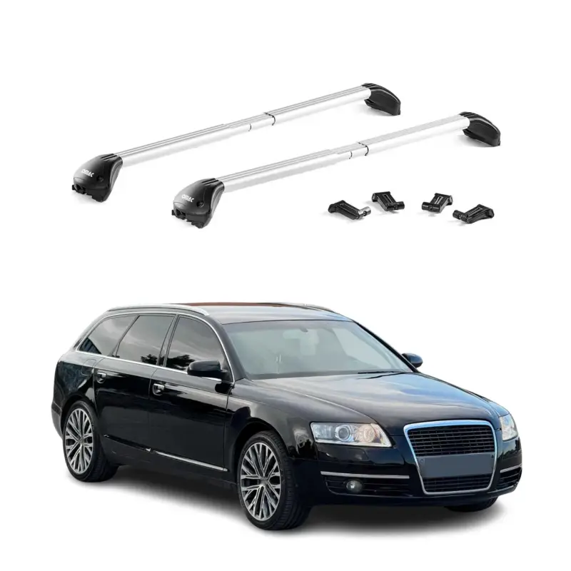 Knallerangebot Dachträger Grundtäger für Audi A6 Avant 2005-2025 100kg Alu Silber 2 tlg ABE
