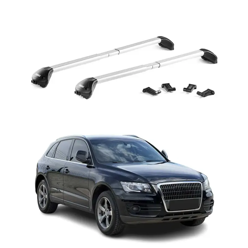 Schneller Versand Dachträger Grundtäger für Audi Q5 8R FY 2008-2025 100kg Alu Silber 2 tlg ABE