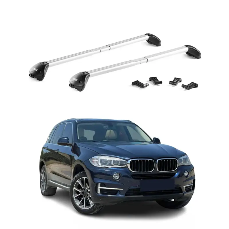 Dachträger Grundtäger für BMW X5 F15 2013-2018 100kg Aluminium Silber 2 tlg ABE Direktkauf