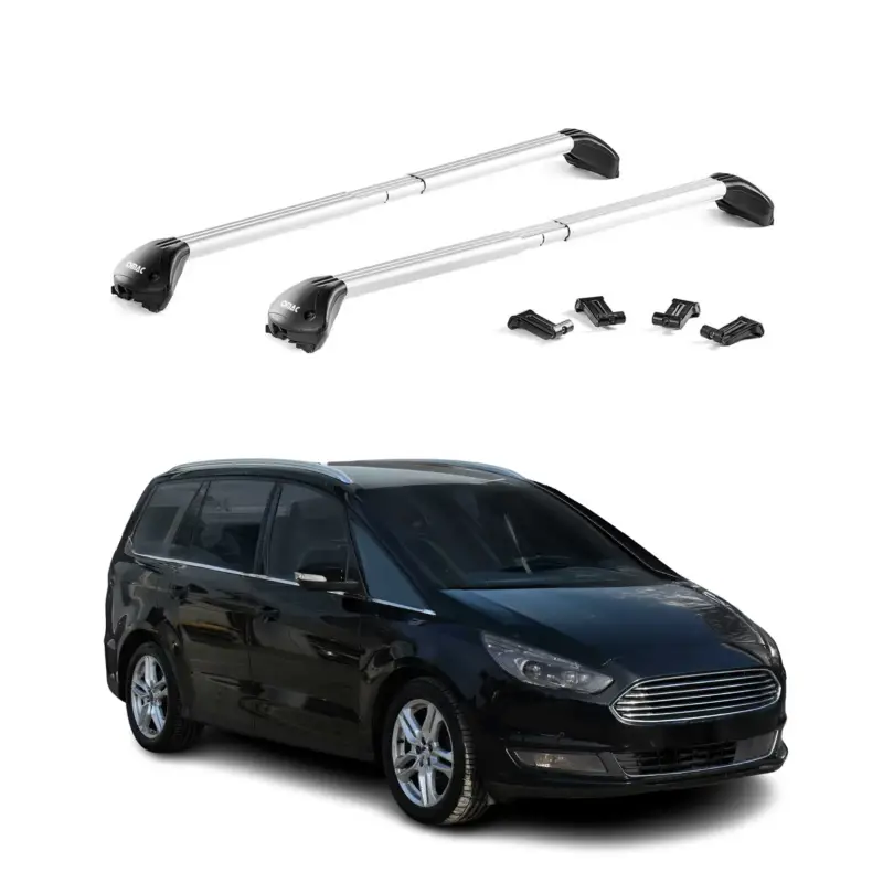 Dachträger Grundtäger für Ford Galaxy 2015-2023 100kg Aluminium Silber 2 tlg ABE Highlight