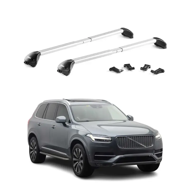 Dachträger Grundtäger für Volvo XC90 2015-2026 100kg Aluminium Silber 2x ABE Versand Am Gleichen Tag