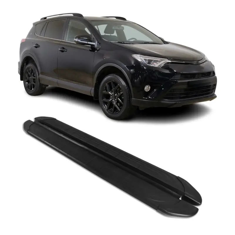 Meistverkauft Seitenschweller Trittbretter für Toyota RAV4 Hybrid 2019-2025 Schwarz 2 tlg