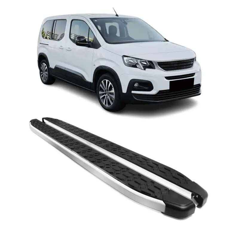 Trittbretter Seitenschweller für Peugeot Rifter 2018-26 Kombi L2 Schwarz Alu 2x Meistverkauft