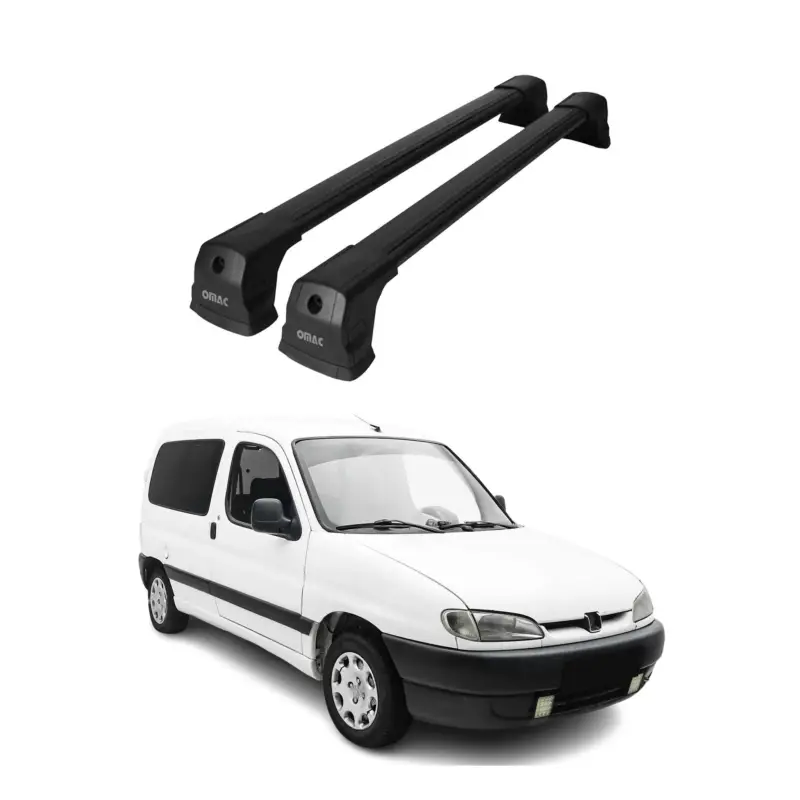 Dachträger Grundtäger für Citroen Berlingo 1996-2008 75kg Aluminium Schwarz 2x Top-Seller